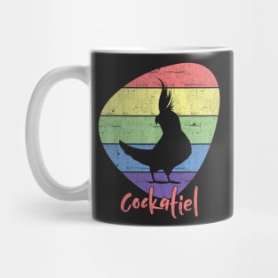 Funny cute cockatiel parrot stencil design for bird lovers design Mug